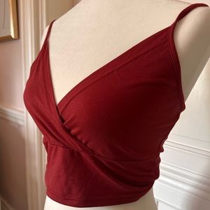 Burgundy Cross Top